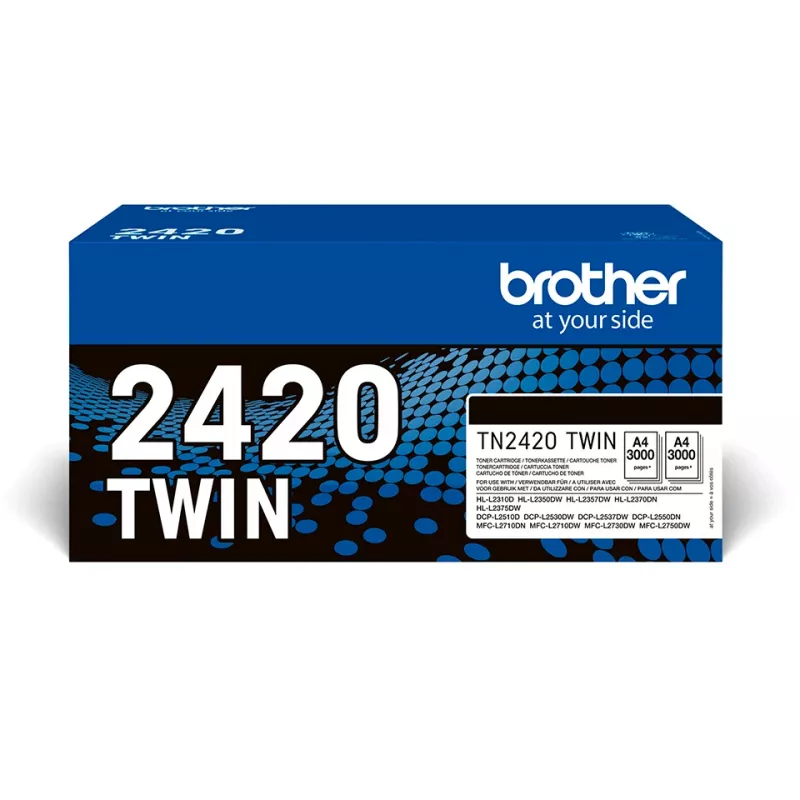 Dažai Brother TN2420 DVIGUBA pakuotė 3000 puslapių juoda