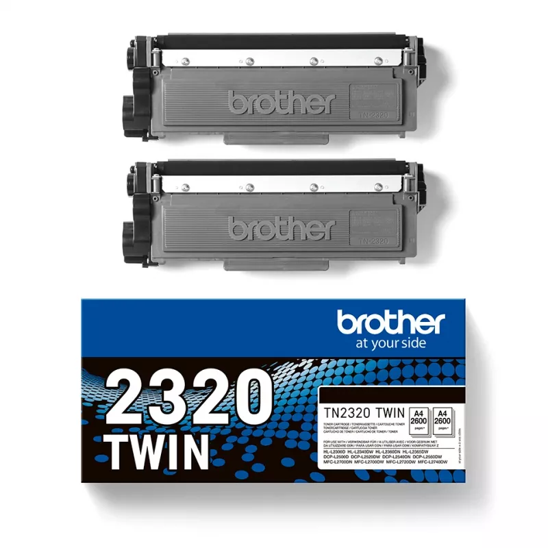 Dažų kasetė Brother TN-2320TWIN 2600 puslapių Juoda
