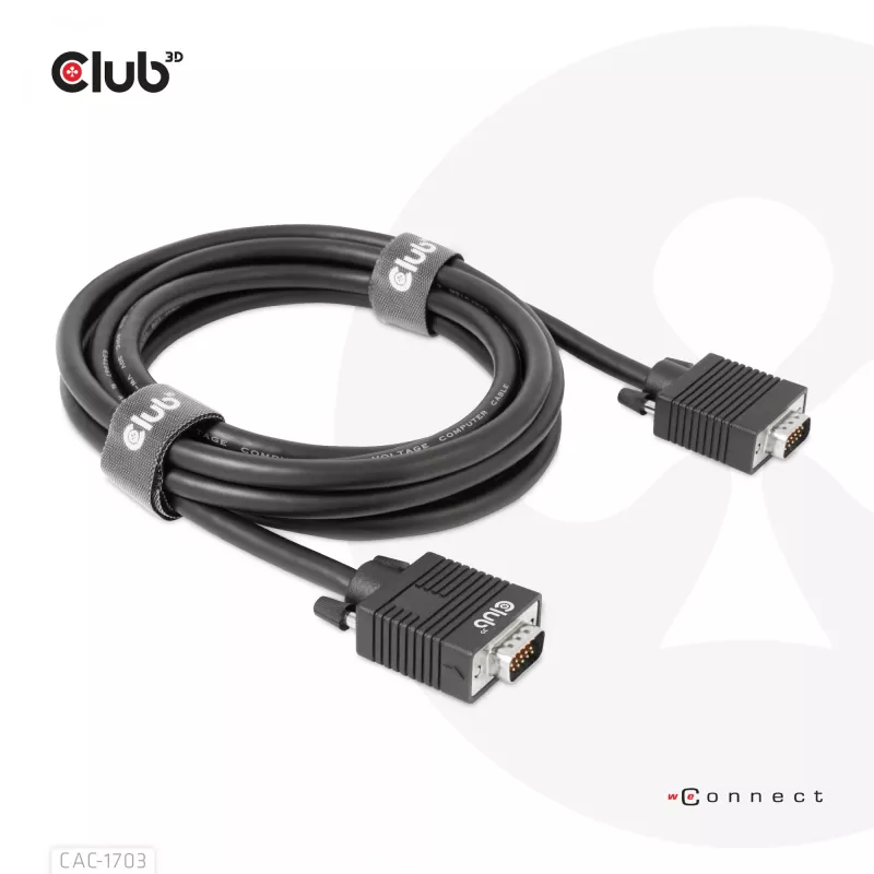 VGA kabelis, dvikryptis, M/M, 3 m, 28AWG, CLUB3D CAC-1703