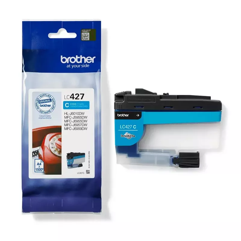 Brother LC427C rašalo kasetė, 1 vnt. Originali, standartinės talpos, žydra
