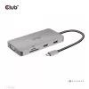 CLUB3D USB Gen1 Type-C 9-in-1 šakotuvas su HDMI, VGA, 2x USB Gen1 Type-A, RJ45, SD/Micro SD kortelių lizdais ir USB Gen1 Type-C moterišku prievadu