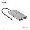 CLUB3D USB Gen1 Type-C 9-in-1 šakotuvas su HDMI, VGA, 2x USB Gen1 Type-A, RJ45, SD/Micro SD kortelių lizdais ir USB Gen1 Type-C moterišku prievadu