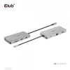CLUB3D USB Gen1 Type-C 9-in-1 šakotuvas su HDMI, VGA, 2x USB Gen1 Type-A, RJ45, SD/Micro SD kortelių lizdais ir USB Gen1 Type-C moterišku prievadu