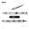 CLUB3D USB Gen1 Type-C 9-in-1 šakotuvas su HDMI, VGA, 2x USB Gen1 Type-A, RJ45, SD/Micro SD kortelių lizdais ir USB Gen1 Type-C moterišku prievadu