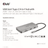 CLUB3D USB Gen1 Type-C 9-in-1 šakotuvas su HDMI, VGA, 2x USB Gen1 Type-A, RJ45, SD/Micro SD kortelių lizdais ir USB Gen1 Type-C moterišku prievadu