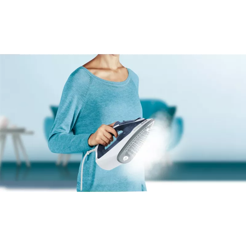 Tefal Express Steam FV2837 Sausas ir garinis lygintuvas su Cerilium padu 2400 W Mėlyna, Pilka, Balta