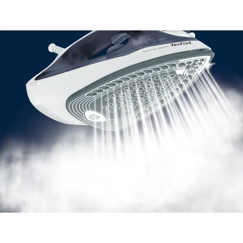 Tefal Express Steam FV2837 Sausas ir garinis lygintuvas su Cerilium padu 2400 W Mėlyna, Pilka, Balta