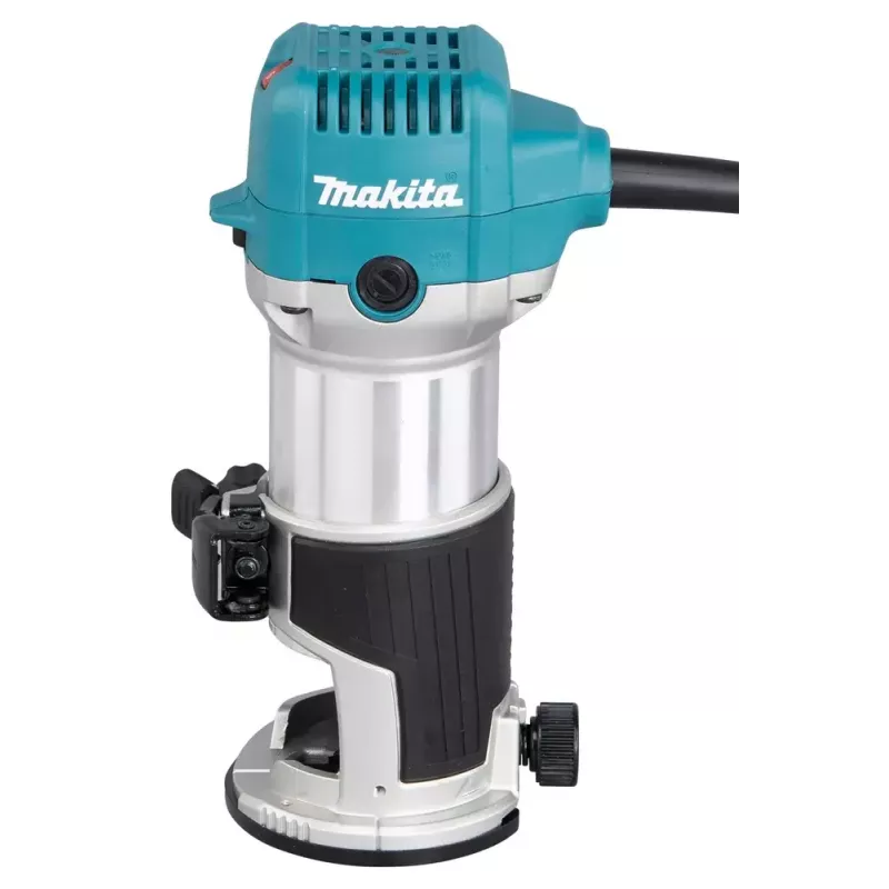 Freza Makita RT0702CX2J — 710 W, 10 000–34 000 aps./min., 8 mm įvorė, 0–40 mm gylis, 1,8 kg