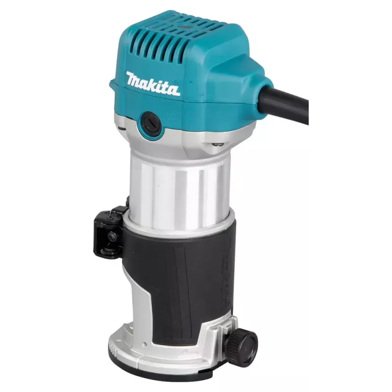Freza Makita RT0702CX2J — 710 W, 10 000–34 000 aps./min., 8 mm įvorė, 0–40 mm gylis, 1,8 kg
