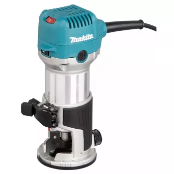 Freza Makita RT0702CX2J — 710 W, 10 000–34 000 aps./min., 8 mm įvorė, 0–40 mm gylis, 1,8 kg