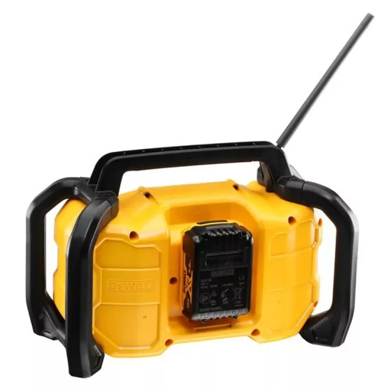 Nešiojamas radijas DeWALT DCR029-QW DAB FM, maitinamas iš kintamosios / nuolatinės srovės, Bluetooth, USB įkrovimas, ekranas, juodas / geltonas