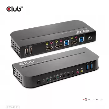 KVM jungiklis CLUB3D CSV-1382 Dual HDMI 4K 60Hz USB