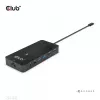 CLUB3D Type-C 7-in-1 centrinis įrenginys su 2x HDMI, 2x USB Gen1 Type-A, 1x RJ45, 1x 3,5 mm garso, 1x USB Gen1 Type-C 100W moteriška jungtimi