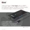 CLUB3D Type-C 7-in-1 centrinis įrenginys su 2x HDMI, 2x USB Gen1 Type-A, 1x RJ45, 1x 3,5 mm garso, 1x USB Gen1 Type-C 100W moteriška jungtimi