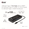 CLUB3D Type-C 7-in-1 centrinis įrenginys su 2x HDMI, 2x USB Gen1 Type-A, 1x RJ45, 1x 3,5 mm garso, 1x USB Gen1 Type-C 100W moteriška jungtimi