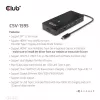 CLUB3D Type-C 7-in-1 centrinis įrenginys su 2x HDMI, 2x USB Gen1 Type-A, 1x RJ45, 1x 3,5 mm garso, 1x USB Gen1 Type-C 100W moteriška jungtimi