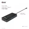 CLUB3D Type-C 7-in-1 centrinis įrenginys su 2x HDMI, 2x USB Gen1 Type-A, 1x RJ45, 1x 3,5 mm garso, 1x USB Gen1 Type-C 100W moteriška jungtimi