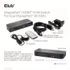 CLUB3D DisplayPort/HDMI KVM jungiklis dviems DisplayPort 4K 60Hz