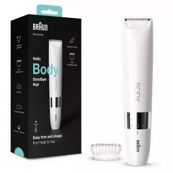 Braun BS1000 kūno mini kirpimo mašinėlė, balta