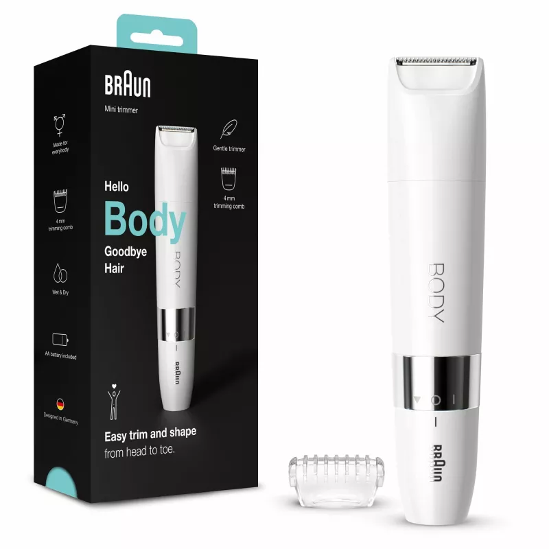 Braun BS1000 kūno mini kirpimo mašinėlė, balta