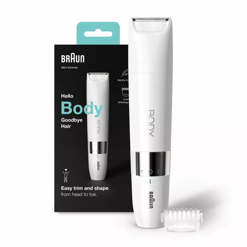 Braun BS1000 kūno mini kirpimo mašinėlė, balta