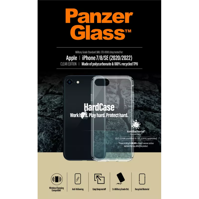 PanzerGlass® HardCase iPhone SE (2020/2022) | 7 | 8, Dangtelis, Apple, Apple - iPhone SE 2022, Apple - iPhone SE 2020, Skaidrus