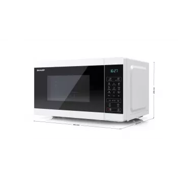 Sharp YC-MG02E-W mikrobangų krosnelė mėlyna, balta, ant stalviršio, 20 L, 800 W