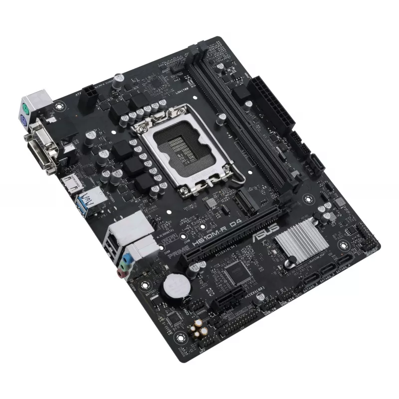 Motininė plokštė ASUS PRIME H610M-R D4 — Intel H610, LGA 1700, Micro ATX, DDR4, 2 DIMM (iki 64 GB), M.2 ir SATA III, USB Type-A