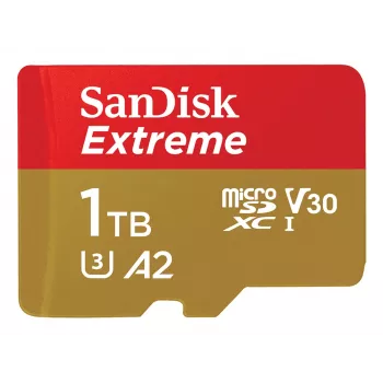WESTERN DIGITAL Extreme Micro SDXC 1TB+SD adapteris 190MB/s 130MB/s A2 C10 V30 UHS-I U3