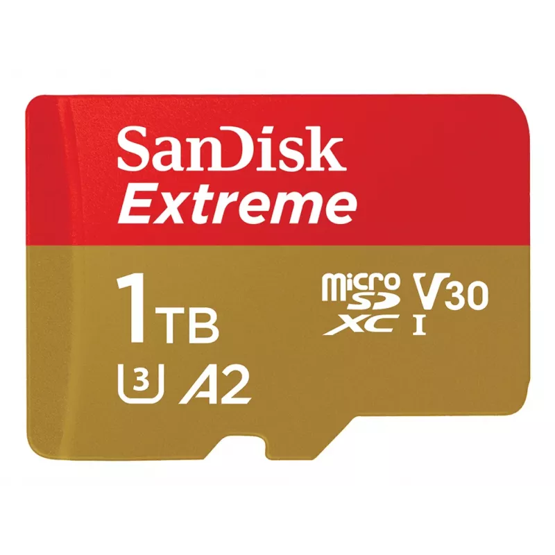 WESTERN DIGITAL Extreme Micro SDXC 1TB+SD adapteris 190MB/s 130MB/s A2 C10 V30 UHS-I U3