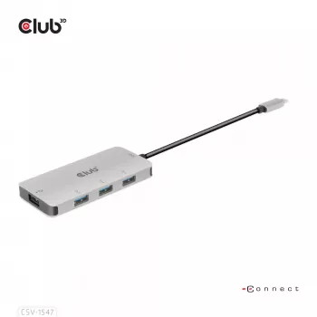 CLUB3D 4 prievadų USB-A šakotuvas USB-C – 10 Gbps spartus perdavimas