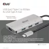 CLUB3D 4 prievadų USB-A šakotuvas USB-C – 10 Gbps spartus perdavimas