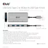 CLUB3D 4 prievadų USB-A šakotuvas USB-C – 10 Gbps spartus perdavimas