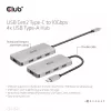 CLUB3D 4 prievadų USB-A šakotuvas USB-C – 10 Gbps spartus perdavimas