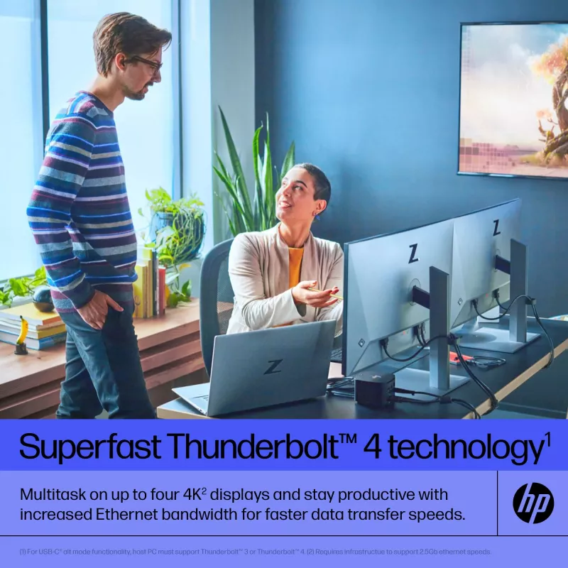 HP Thunderbolt Dock 120W G4, laidinis, Thunderbolt 4, juodas, Kensington, Kinija, Tailandas, Taivanas, verslui