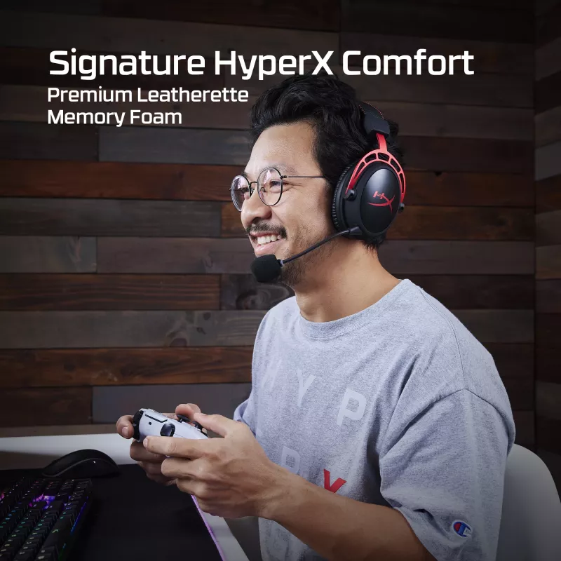 HyperX Cloud Alpha - belaidės žaidimų ausinės (juodos-raudonos)