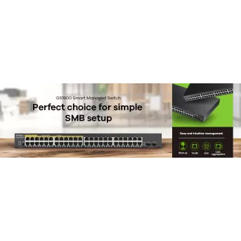Zyxel GS1900-48-EU0102F tinklo komutatorius L2 Gigabit Ethernet (10/100/1000) juodas