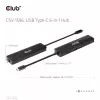 CLUB3D USB Gen1 Type-C, 6-in-1 Hub su HDMI 8K30Hz, 2xUSB Type-A, RJ45 ir 2xUSB Type-C, duomenų ir PD įkrovimas 100 W