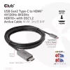 CLUB3D USB Gen2 Type-C į HDMI 4K120Hz 8K60Hz HDR10 su DSC1.2 aktyvus laidas M/M 3m / 9.84ft