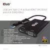 CLUB3D USB Gen1 Type-C/-A į dvigubą HDMI (4K/30Hz) / VGA (1080/60Hz)
