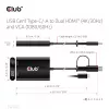 CLUB3D USB Gen1 Type-C/-A į dvigubą HDMI (4K/30Hz) / VGA (1080/60Hz)