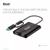 CLUB3D USB Gen1 Type-C/-A į dvigubą HDMI (4K/30Hz) / VGA (1080/60Hz)
