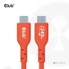 USB-C–USB-C dvikryptis kabelis CLUB3D CAC-1573, USB4 Gen 2x2, 2 m, raudonas, PD iki 240 W
