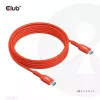 USB-C–USB-C dvikryptis kabelis CLUB3D CAC-1573, USB4 Gen 2x2, 2 m, raudonas, PD iki 240 W