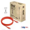 USB-C–USB-C dvikryptis kabelis CLUB3D CAC-1573, USB4 Gen 2x2, 2 m, raudonas, PD iki 240 W