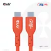 USB-C–USB-C dvikryptis kabelis CLUB3D CAC-1573, USB4 Gen 2x2, 2 m, raudonas, PD iki 240 W