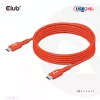 USB-C–USB-C dvikryptis kabelis CLUB3D CAC-1573, USB4 Gen 2x2, 2 m, raudonas, PD iki 240 W