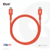 USB-C–USB-C dvikryptis kabelis CLUB3D CAC-1573, USB4 Gen 2x2, 2 m, raudonas, PD iki 240 W