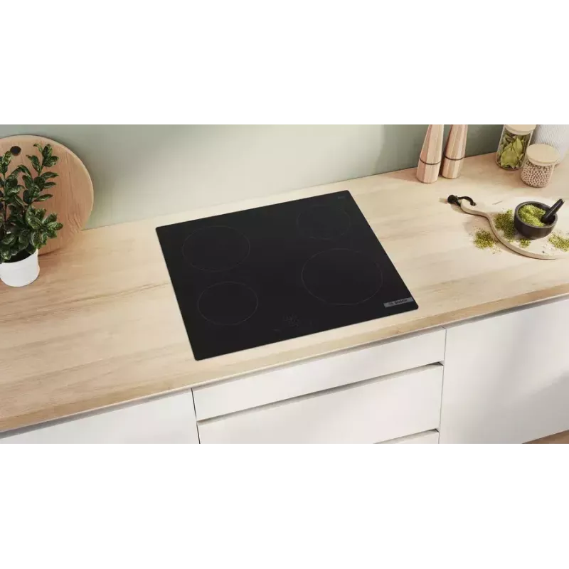 Bosch Serie 4 PKE611BA2E kaitlentė, juoda, įmontuojama, 60 cm, keraminė kaitlentė, 4 zonos