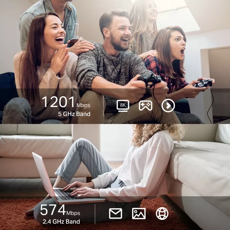 Belaidis adapteris TP-Link AX1800 Dvigubos Antenos 2,4 GHz 5 GHz Wi-Fi 6